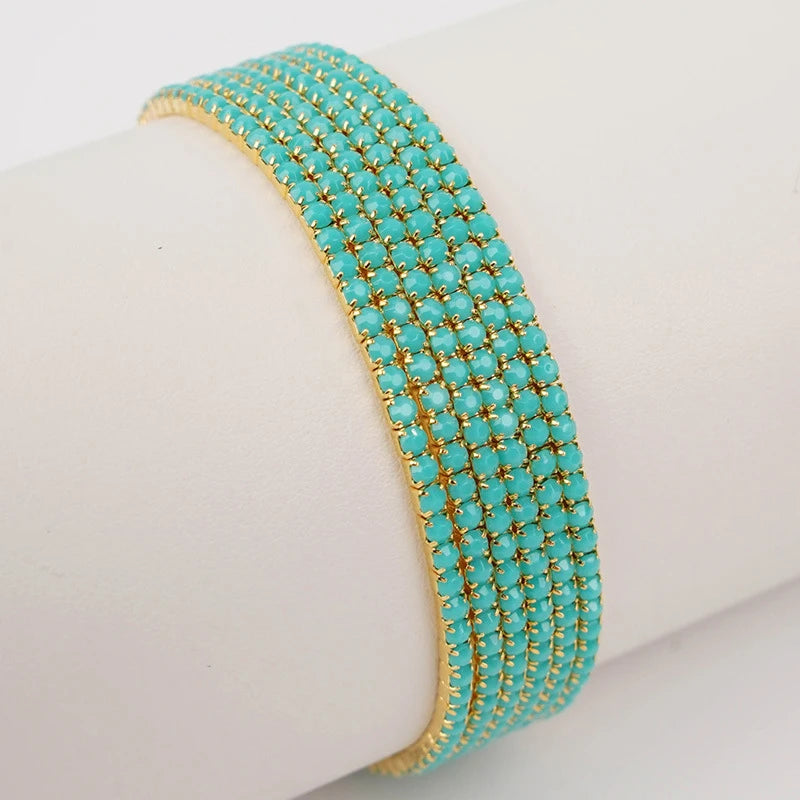 6-Pack Elastic Beaded Bracelets Set for Women Stackable Jewelry, Gold Colors