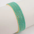 6-Pack Elastic Beaded Bracelets Set for Women Stackable Jewelry, Gold Colors