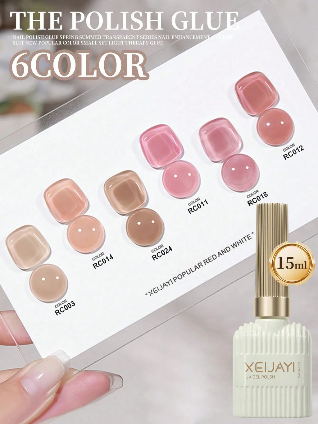 15ML Gel Nail Polish Set - Summer Colors, UV/LED Soak Off Nail Art Kit