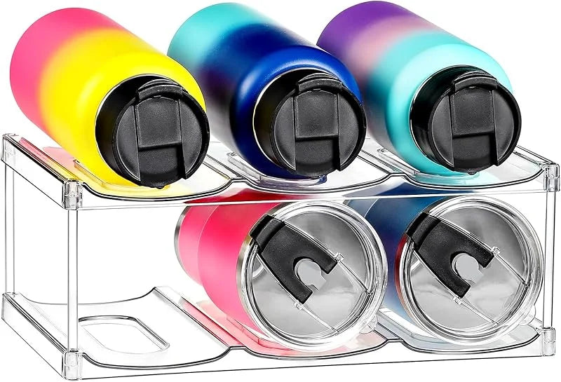 Stackable Large Capacity Water Bottle Storage Rack for Kitchen & Living Room Cabinet