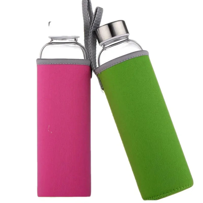 550ml Shatterproof Travel Water Bottle with Protective Sleeve & Lanyard
