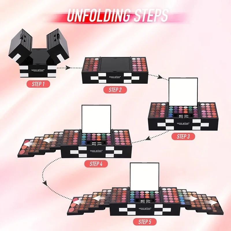 Multi-Functional Makeup Gift Box with Eyeshadow, Eyebrow Powder & Blush Palette