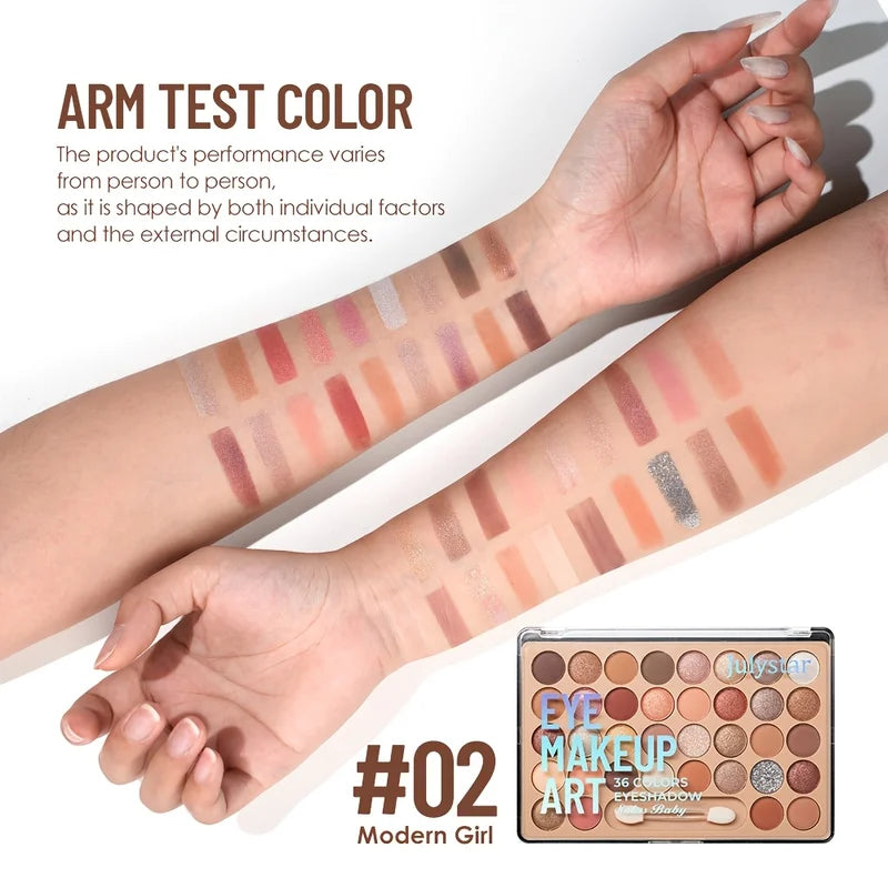 36-Shade Glitter Pearl Eyeshadow Palette for Stage & Party Makeup - Multi-Use