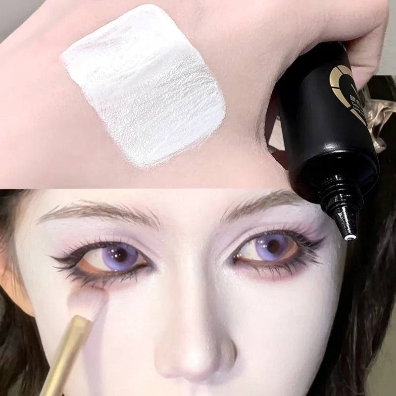 White Liquid Foundation for Halloween Cosplay Waterproof Full Coverage Face Paint
