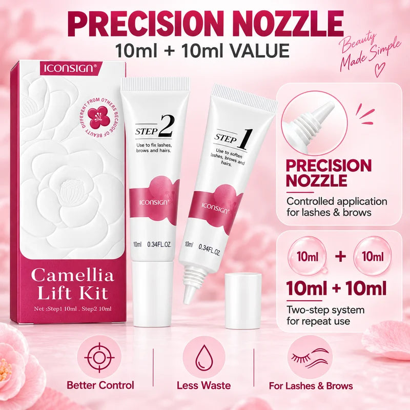 Camellia Lash and Brow Lift Set - Curled Lashes and Brows with Gentle Formula