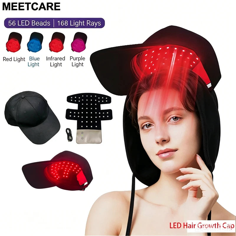 LED Hair Growth Helmet Cap with 56 LED Beads Infrared Light Therapy for Hair Loss Prevention