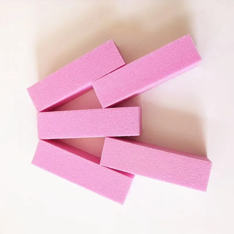 Pink Nail Buffer Blocks 10-Piece Manicure Pedicure File Set for Sensitive Nails