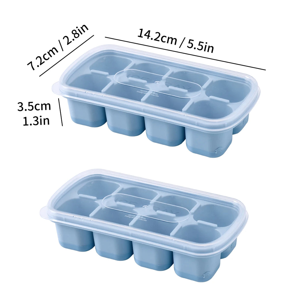Mini Silicone Ice Cube Tray with Lid - Reusable 8-Grid Mold for Whisky & Drinks