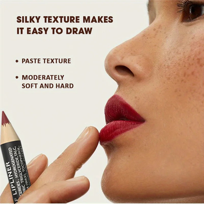 6-Piece Lip Liner Set Nude Brown Collection Velvet Matte Waterproof Long Lasting