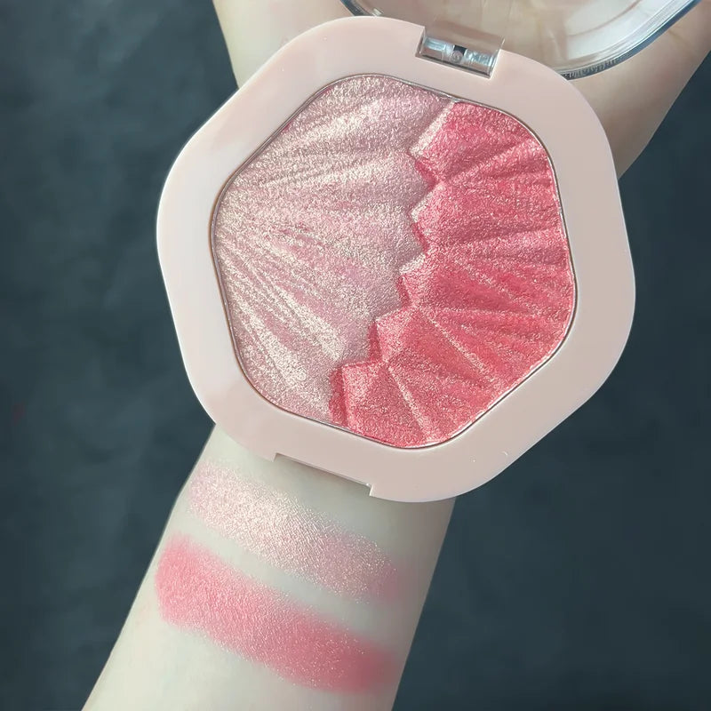 2-Color Blush Palette 2 in 1 Contouring & Highlight Cream Makeup Set