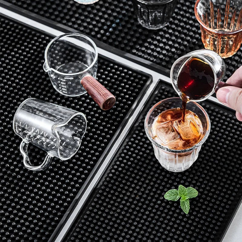 Rubber Anti-Slip Coffee Bar Mat Waterproof Heat-Resistant Drain Mat for Home Café