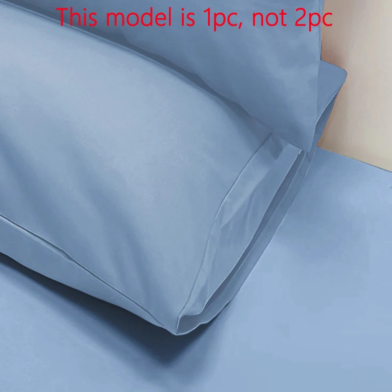 Matte Solid Color Pillowcase - Soft Bedding Cover for Bedroom, Sealed Pocket Design