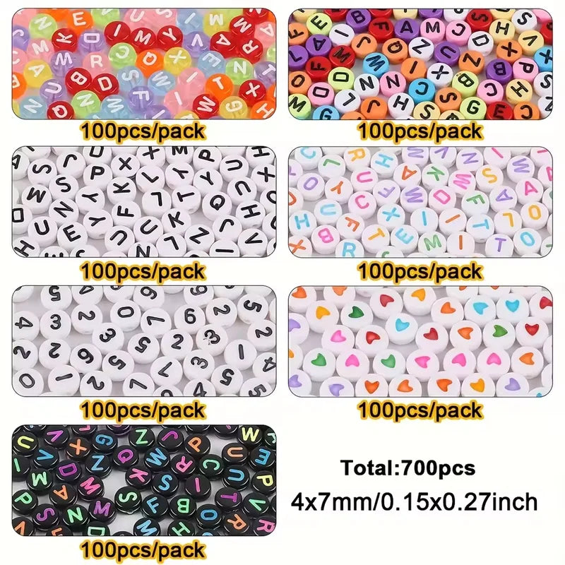 700pcs Colorful Acrylic Letter Beads for Jewelry Making DIY Friendship Bracelets