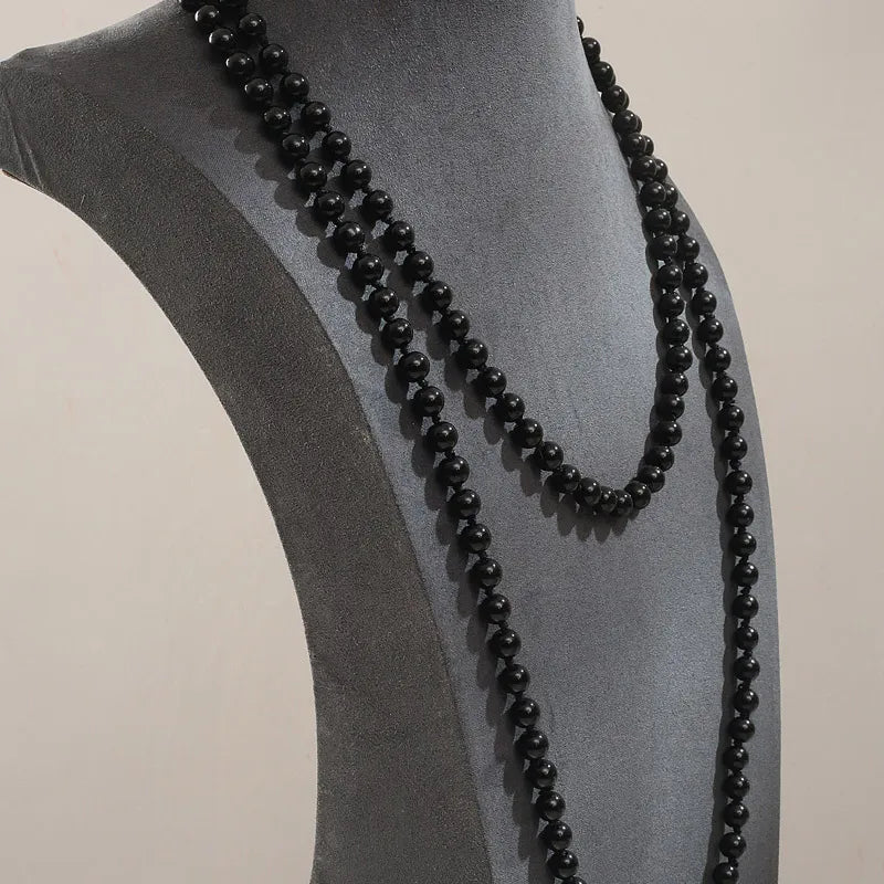 Long Pearl Necklace for Women Handmade Beaded Chain Jewelry Accessories