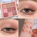 Earth Tone Eyeshadow Palette - 9 Colors Warm Brown Orange & Milk Tea Shades