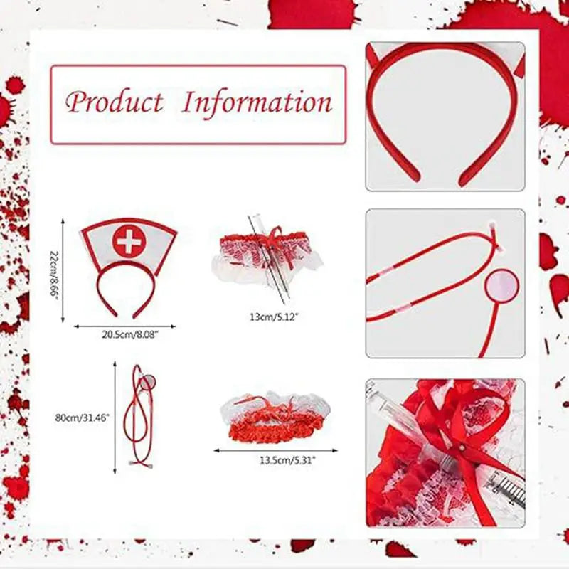 Nurse Hat Headband Costume Accessory for Halloween Cosplay Party Supplies