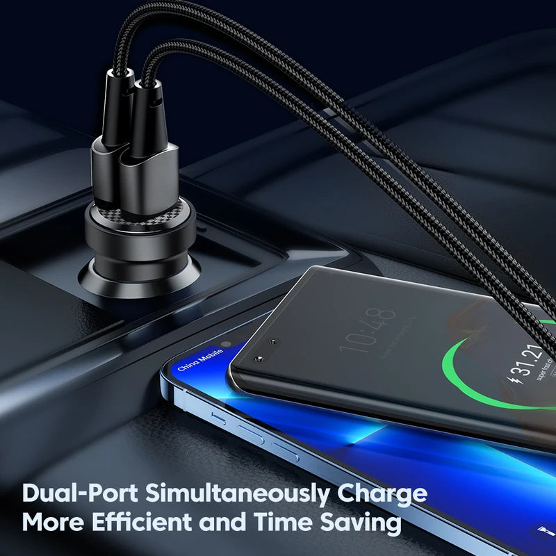 33W Fast Car Charger with USB Type C PD QC 4.0 for Smartphone & Tablets