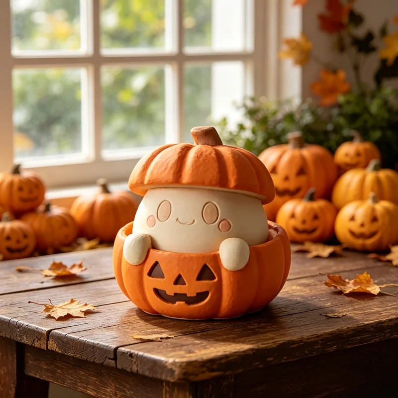 Halloween Pumpkin Candle & Aromatherapy Silicone Molds - 3D Plaster Ornaments