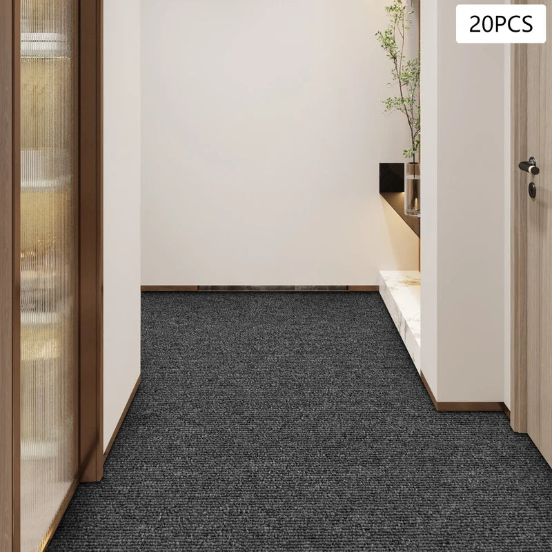 20PCS Anti-Slip Floor Mat Set 50x50cm Black Grey Non-Slip Rug Tiles for Home