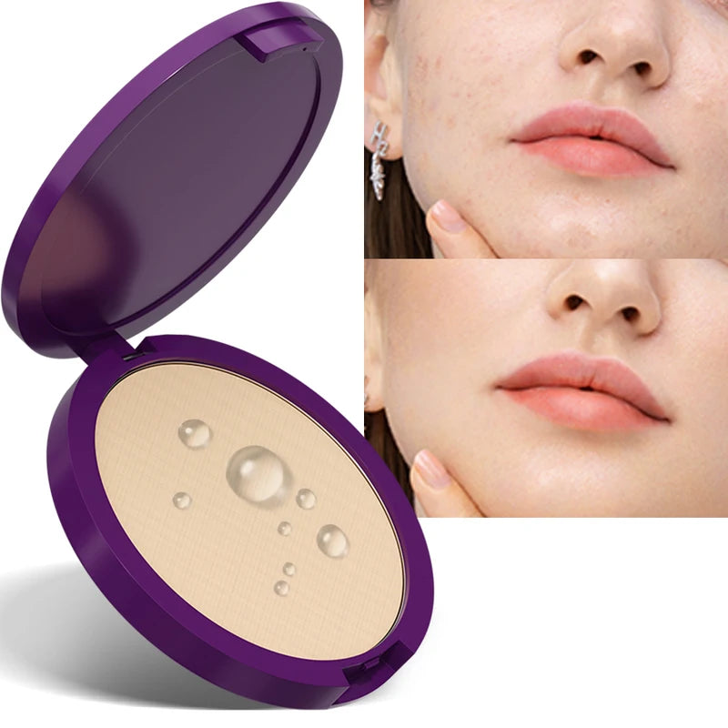 Matte Full Coverage Pressed Powder Foundation - Oil Control, Lightweight, Long-Lasting Makeup Finish