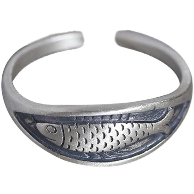 Sterling Silver Fish Stackable Rings for Women Engagement Wedding Jewelry