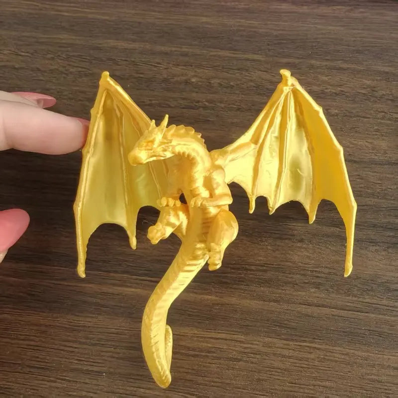 3D Printed Fantasy Dragon Monitor Edge Figurine Desk Decor Gift