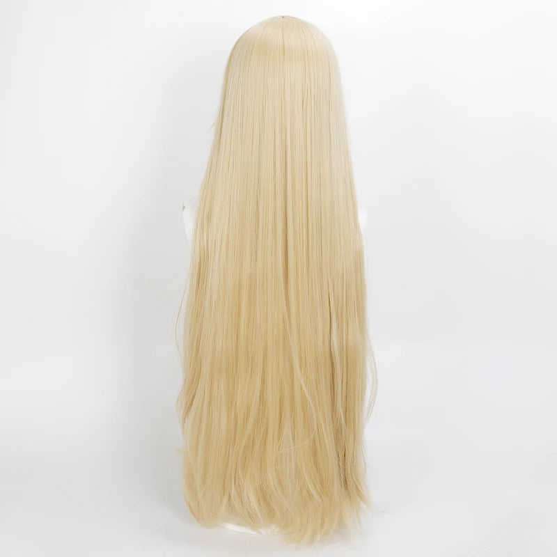 Long Wavy Blonde Synthetic Wig 32 Inch Heat-Resistant Cosplay Hair for Princess Costume