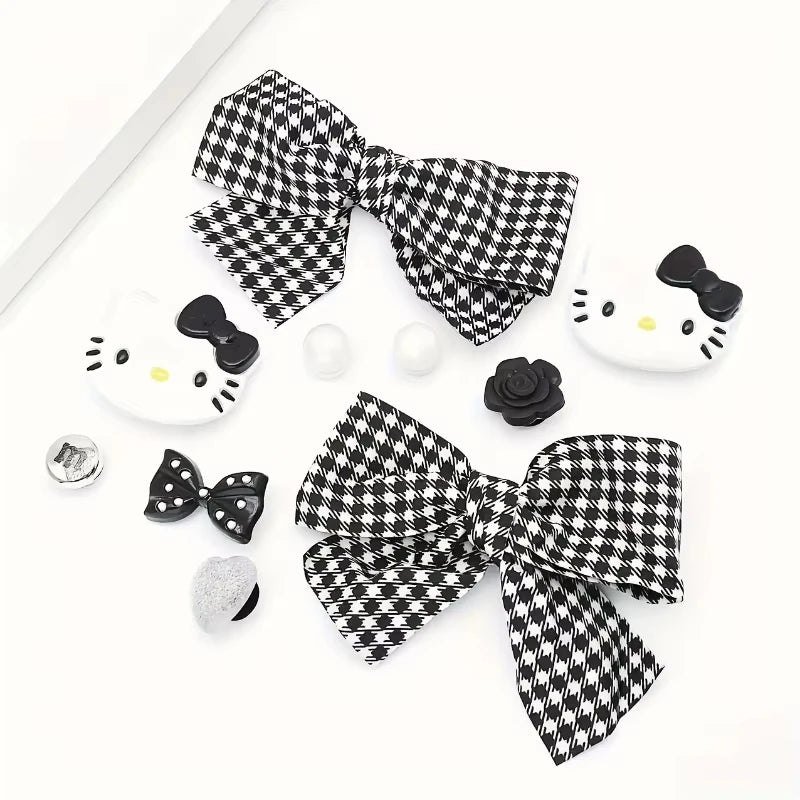 Hello Kitty Shoe Charms Bow Cartoon Anime Shoe Decorations for Sandals & Clogs