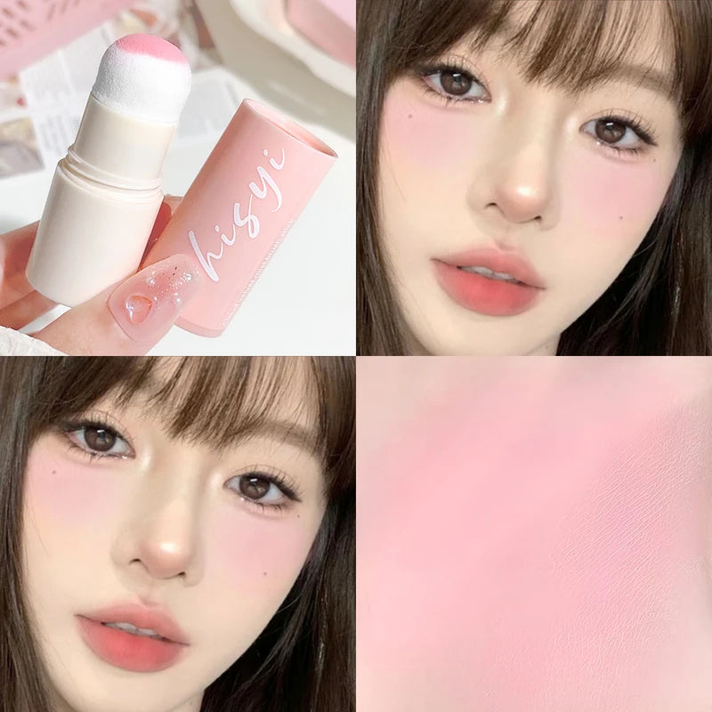 Korean Style Blush Stick - Brightening, Dual Lip & Cheek Makeup, Cloud Velvet Texture