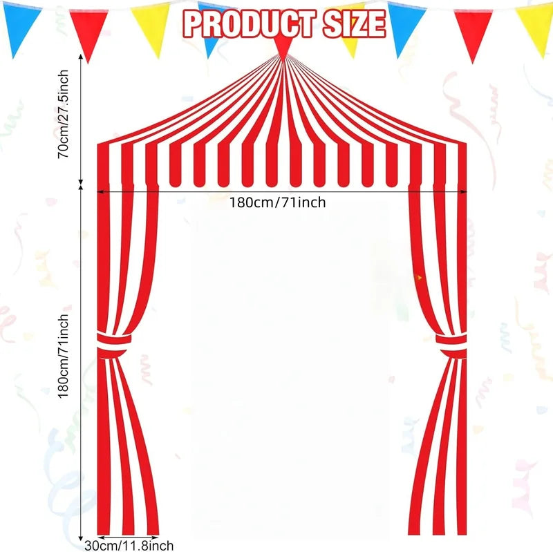 3 Pcs Carnival Party Decorations Striped Banner Set for Circus Halloween Festivities