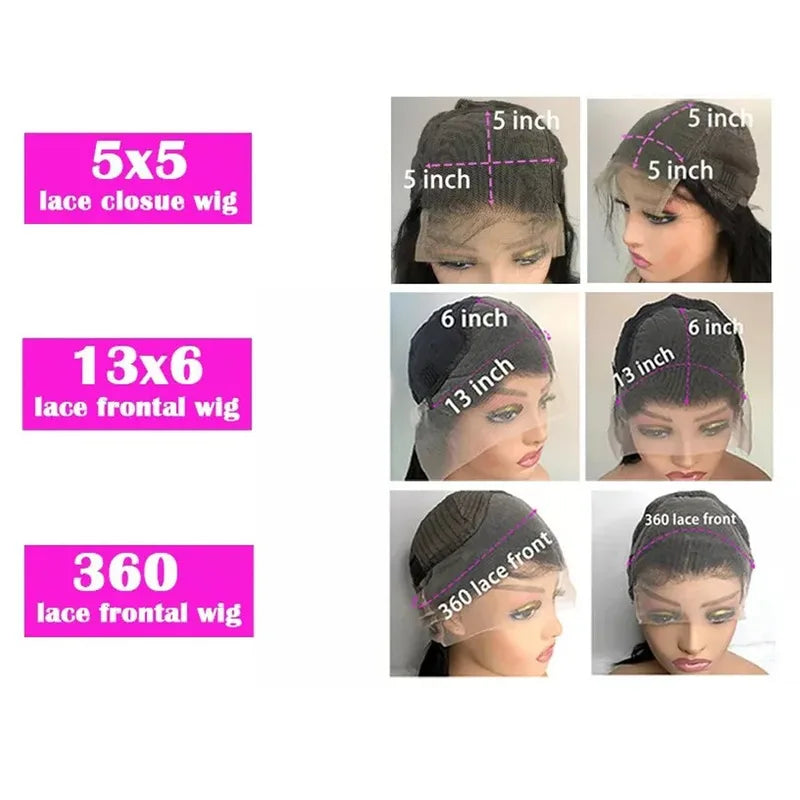 HD Transparent Lace Front Wigs 13x6 Frontal Human Hair Wig 200 Density