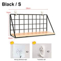Wall Mounted Wooden Shelves Without Drilling for Living Room & Bedroom Storage