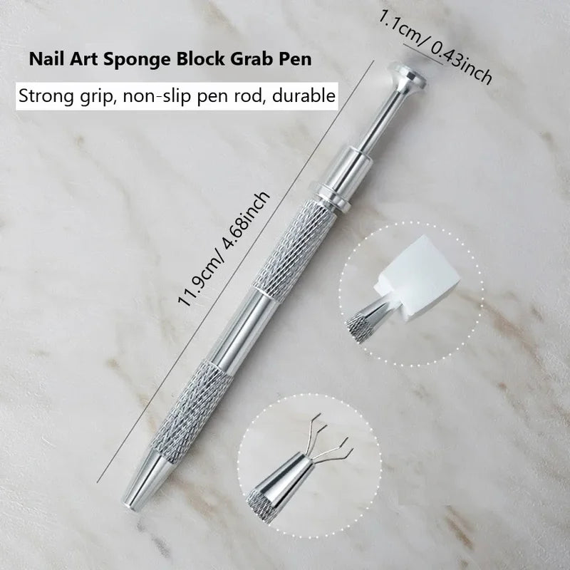 50Pcs Nail Art Sponge Set with Gradient and Grabber Tools for DIY Manicure