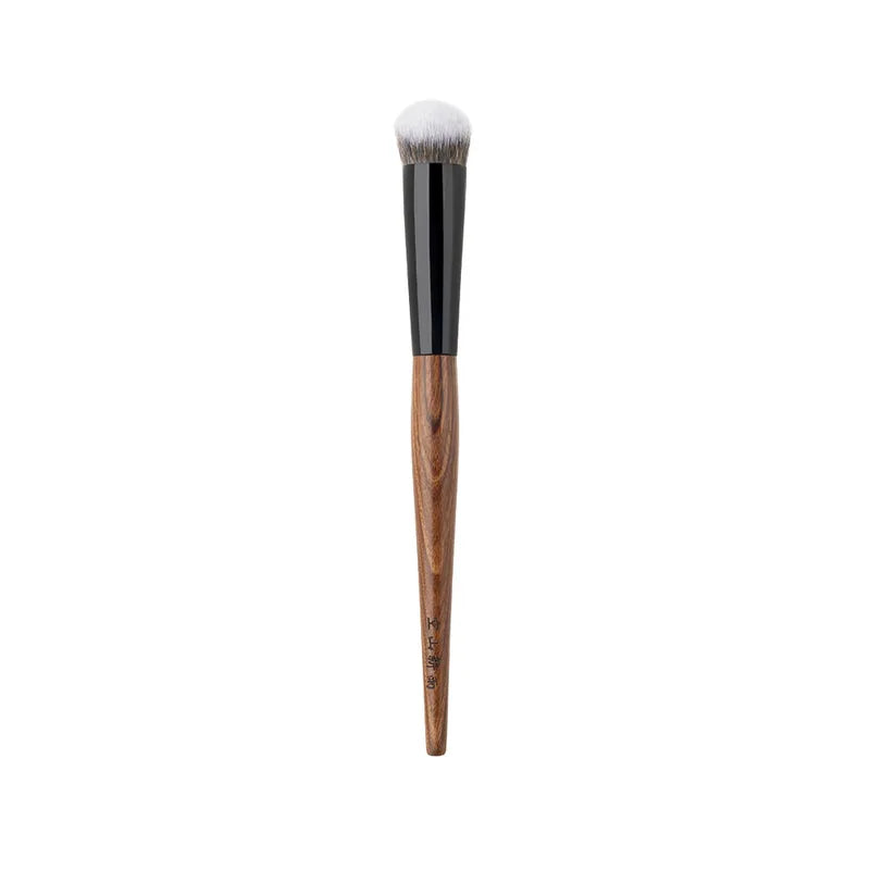 Soft Synthetic Fiber Blush & Foundation Makeup Brush with Rosewood Handle