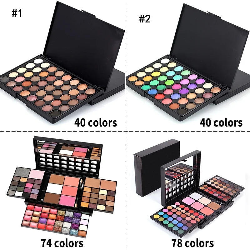 Vibrant Glitter Eyeshadow Palette Waterproof Matte & Shimmer Colors for Makeup