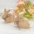 Wooden Easter Bunny Ornaments Set for Farmhouse Holiday Decor - 3 Pieces