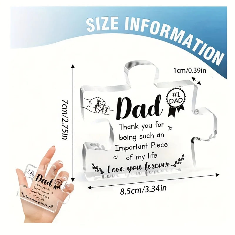 Personalized Dad Gift - Engraved Acrylic Block for Father's Day Birthday