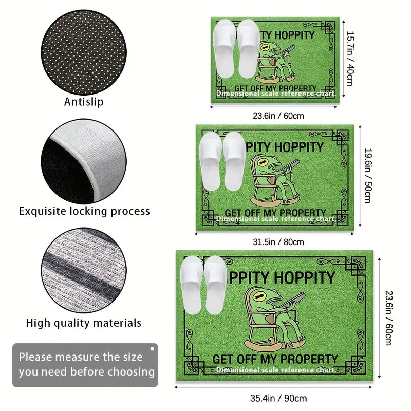 Leisure Frog Doormat Outdoor Welcome Rug - Lightweight Green Carpet for Home