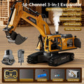 14 Channel RC Excavator with Remote Control, 3-in-1 Construction Toy Truck