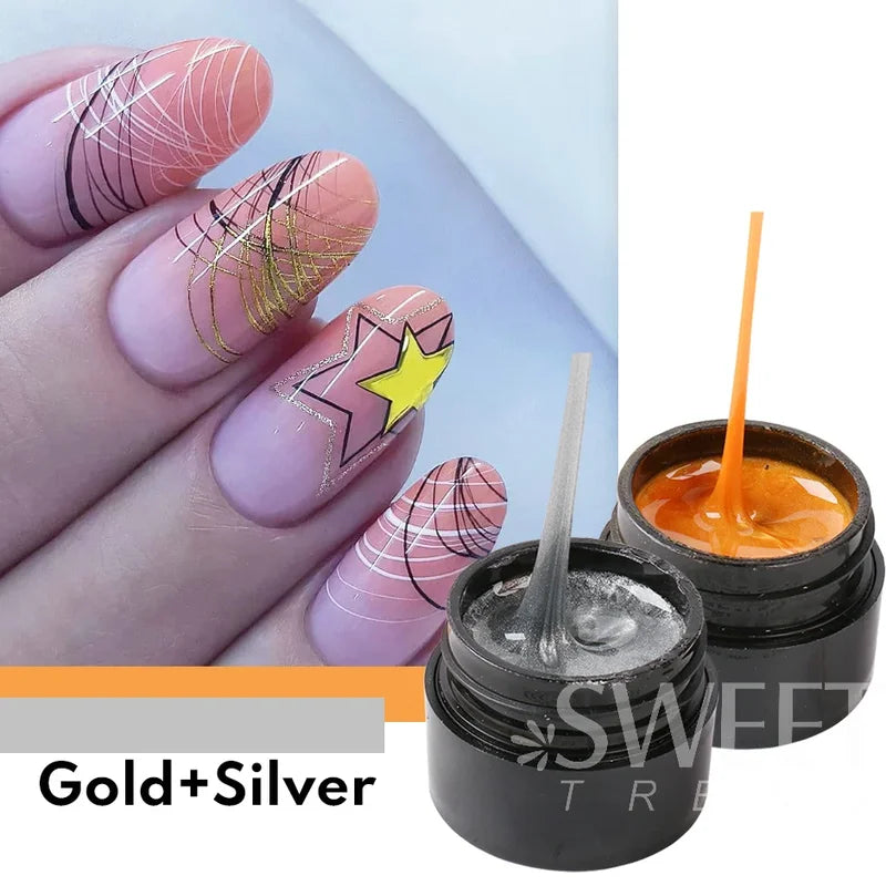 Black and White Spider Nail Drawing Gel Set – UV Semi-Permanent Web Art