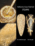 Reflective Glitter Gel Nail Polish Set - Bright Sparkling French Colors, Long-Lasting UV & LED Curing