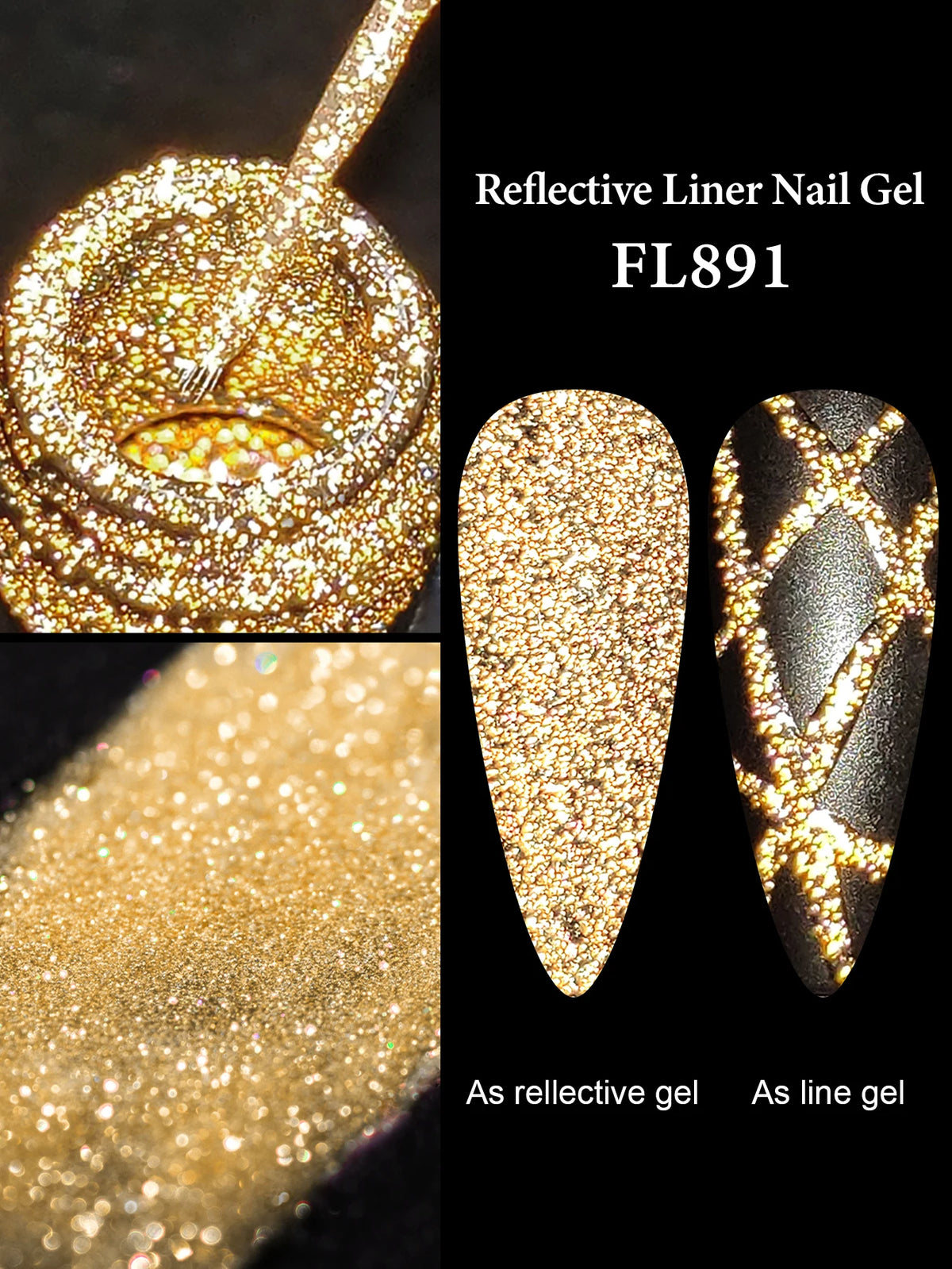 Reflective Glitter Gel Nail Polish Set - Bright Sparkling French Colors, Long-Lasting UV & LED Curing