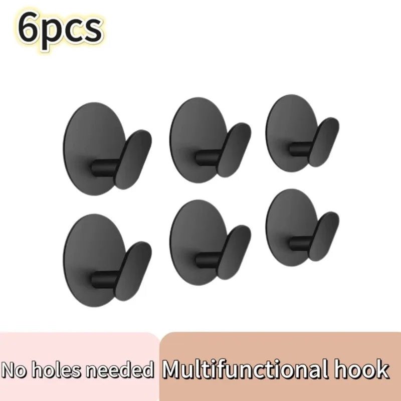 Heavy Duty Self-Adhesive Wall Hooks for Bathroom & Kitchen - Waterproof Plastic Hangers