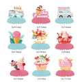 Ice Cream Themed Party Decorations Set - Birthday Banner & Honeycomb Ornaments