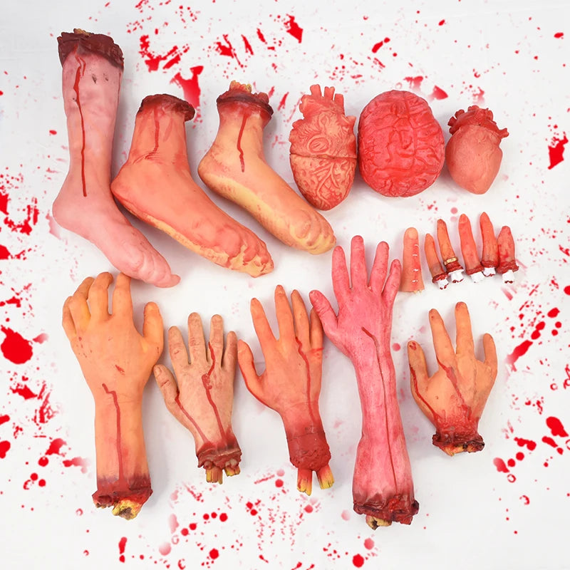 Halloween Horror Props Fake Bloody Severed Limb Set for Party & Haunted House Decor