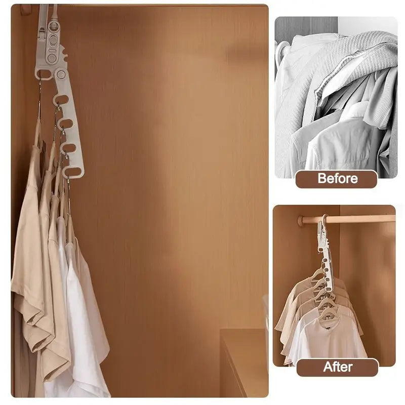 Foldable Travel Clothes Drying Rack with Multi-Hole Hook - Portable & Adjustable