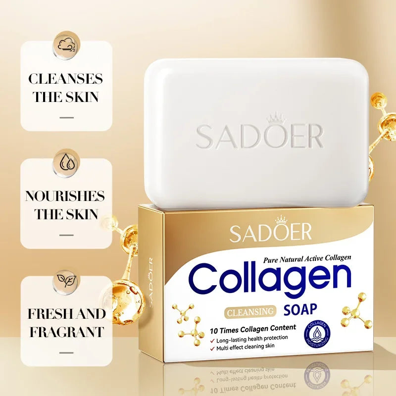 Moisturizing Collagen Ossein Facial Soap with Foam Cleansing - Handmade Body Wash