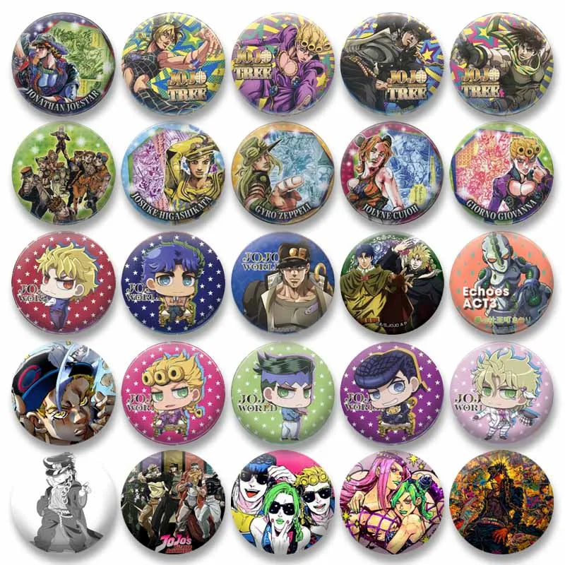 Lapel Pins Cartoon Characters Jotaro Kujo & Joseph Joestar Button Badges Jewelry Accessories