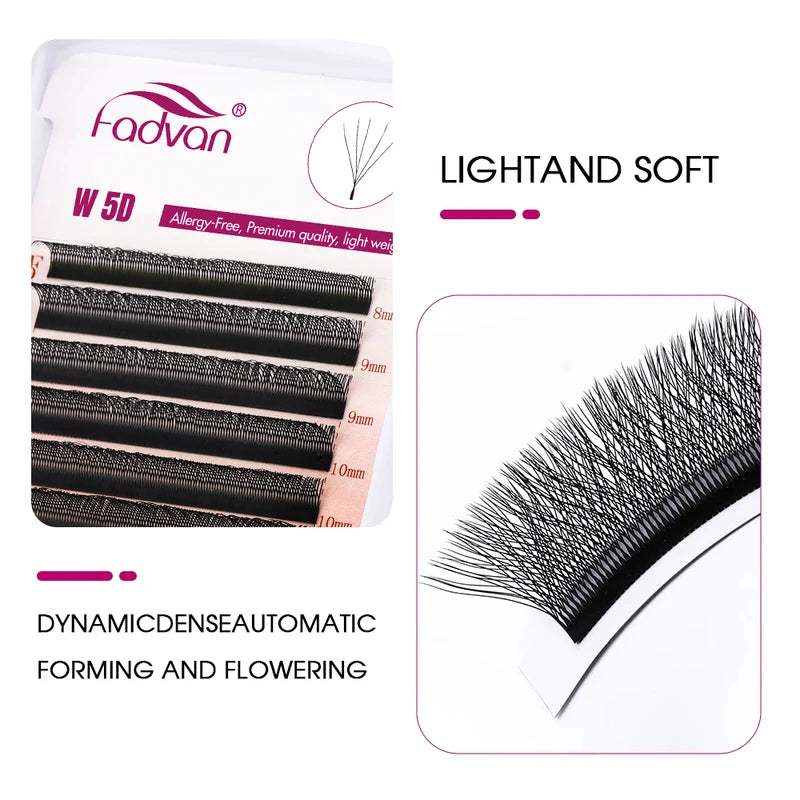 False Eyelash Extensions 5D W-Shape Faux Mink Lashes for Natural Volume