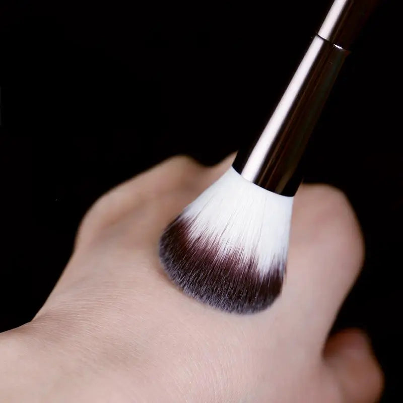 Professional Makeup Powder Brush - Synthetic Fiber, Full Aluminum Handle
